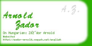 arnold zador business card